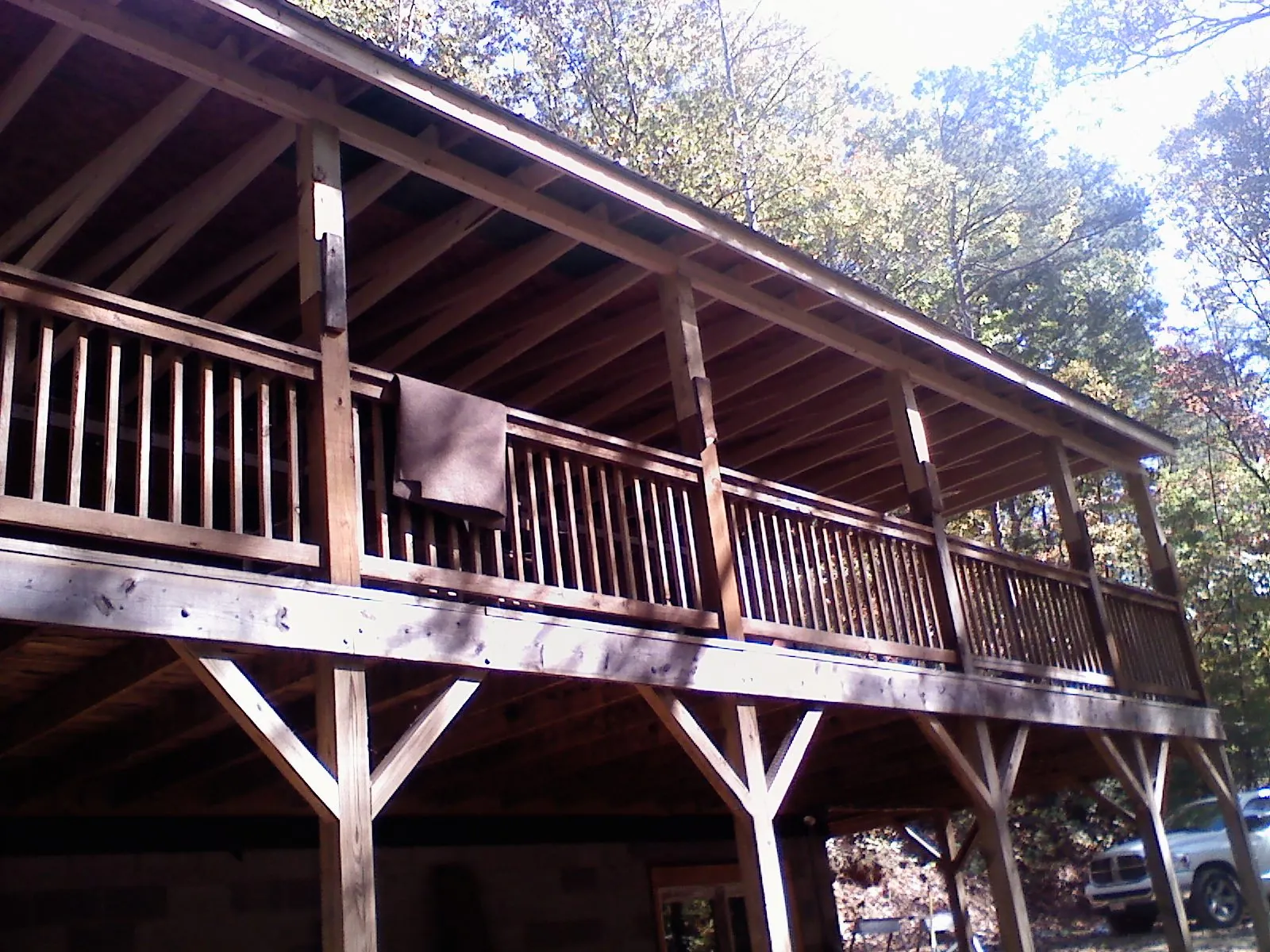 Timber framing under a new elevated porch and deck — Roof Leak Repair in Holland by Roofing Brothers